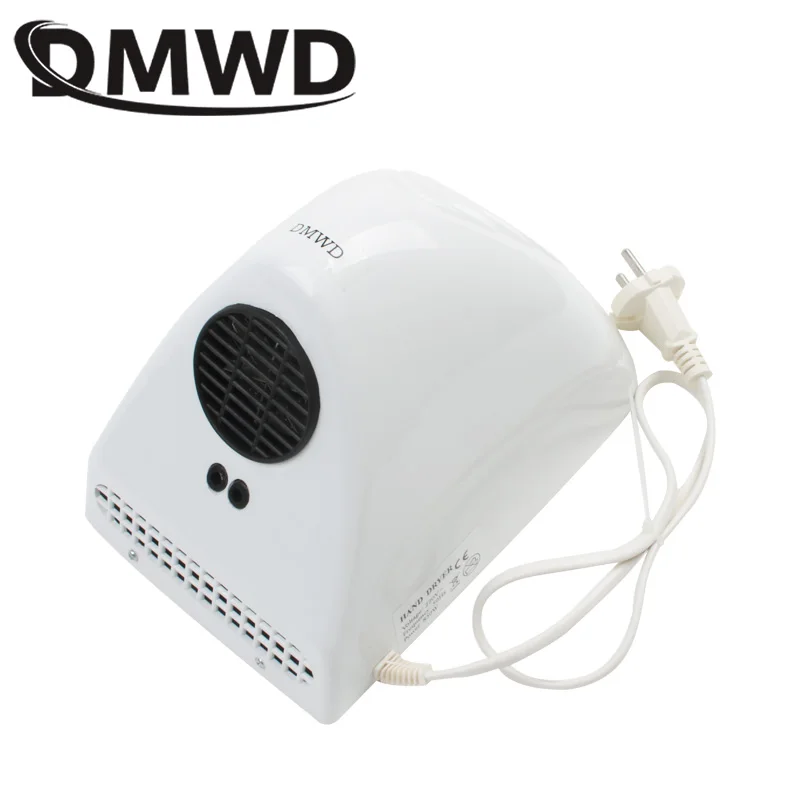 DMWD электрическая автоматическая сушилка для рук Бытовая подсветка с датчиком касания струя индукции руки сушки устройства ванная комната горячий воздух ветер воздуходувка ЕС Plug