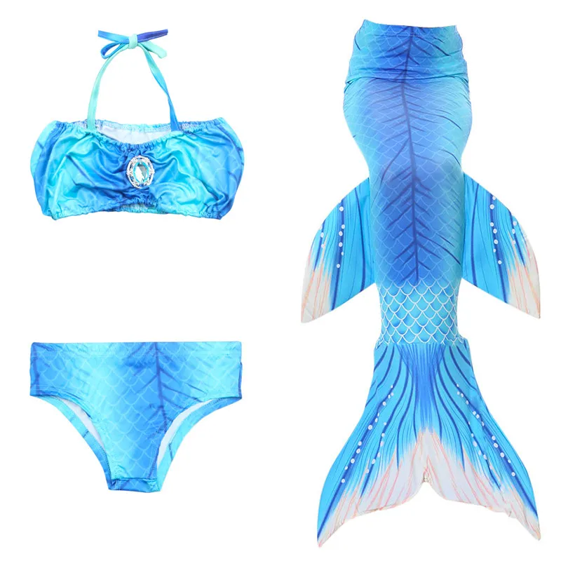 

2019 3PCS New Children Mermaid Tails without Monofin Kids Girls Costumes Swimming Mermaid Tail Mermaid Swimsuit for girls