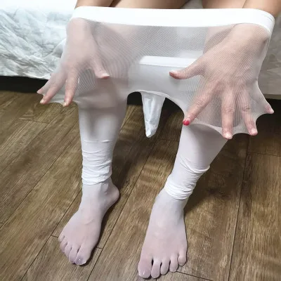 

Men stockings pantyhose fingers socks 360 degrees seamless anti-hook transparent invisible points toe seamless stockings summer