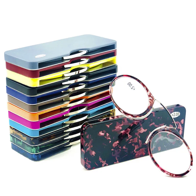 Promoción Final loco descuento MINI clip Puente de la nariz gafas de lectura 1,0 a 3,5 cartera portátil gafas presbiópicas con funda Promoción Final loco descuento MINI clip Puente de la nariz gafas de lectura 1,0 a 3,5 cartera portátil gafas presbiópicas con funda