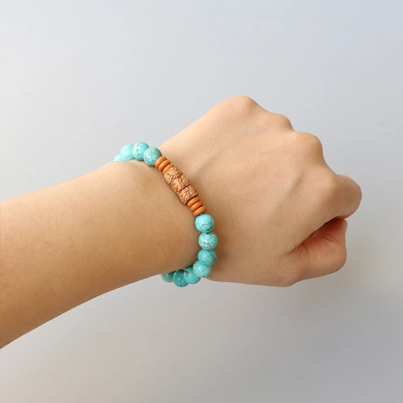 New-Turquoise-Bead-Rudraksha-Tibetan-Buddhism-Mala-Prayer-wrist-Jewelry-Yoga-meditation-Healing-Bangl-Wholesale (6)