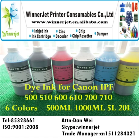 Dye Ink for Canon IPF _
