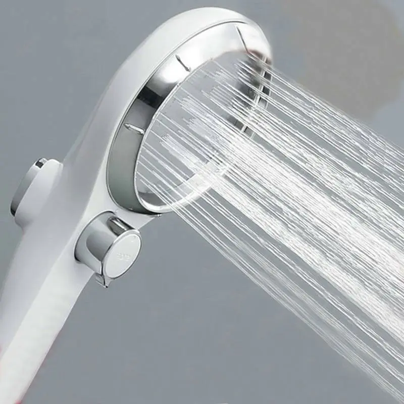

White Handheld Shower Head with On/Off Switch,Shower Handle with a Shut Off Switch and Button of Adjusting Water Dropshipping