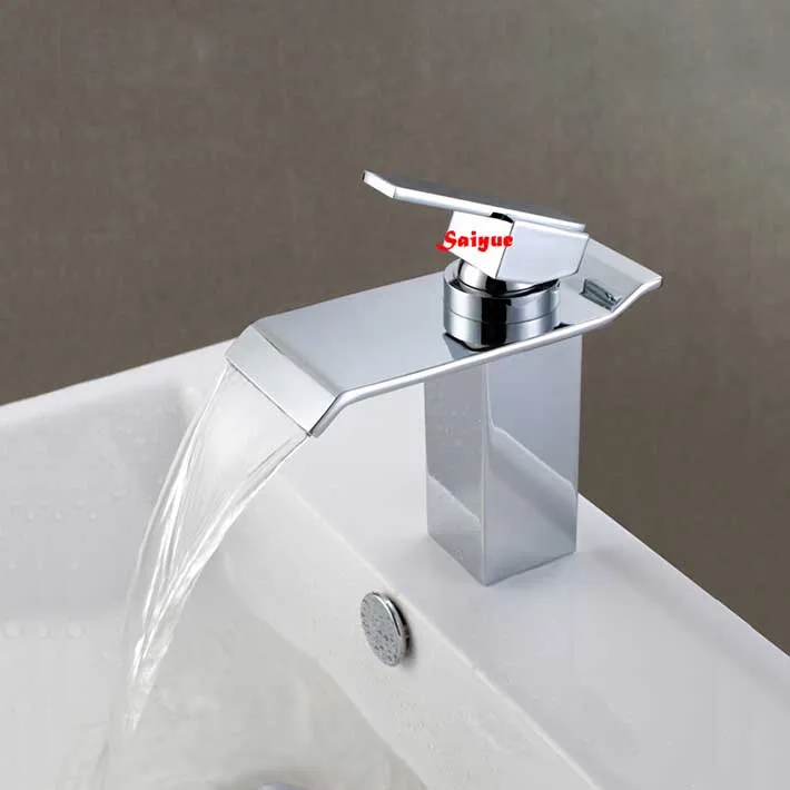 وحيد مقبض الشلال بالوعة الحمام الغرور صنبور حوض خلاط مياه الحنفية كروم