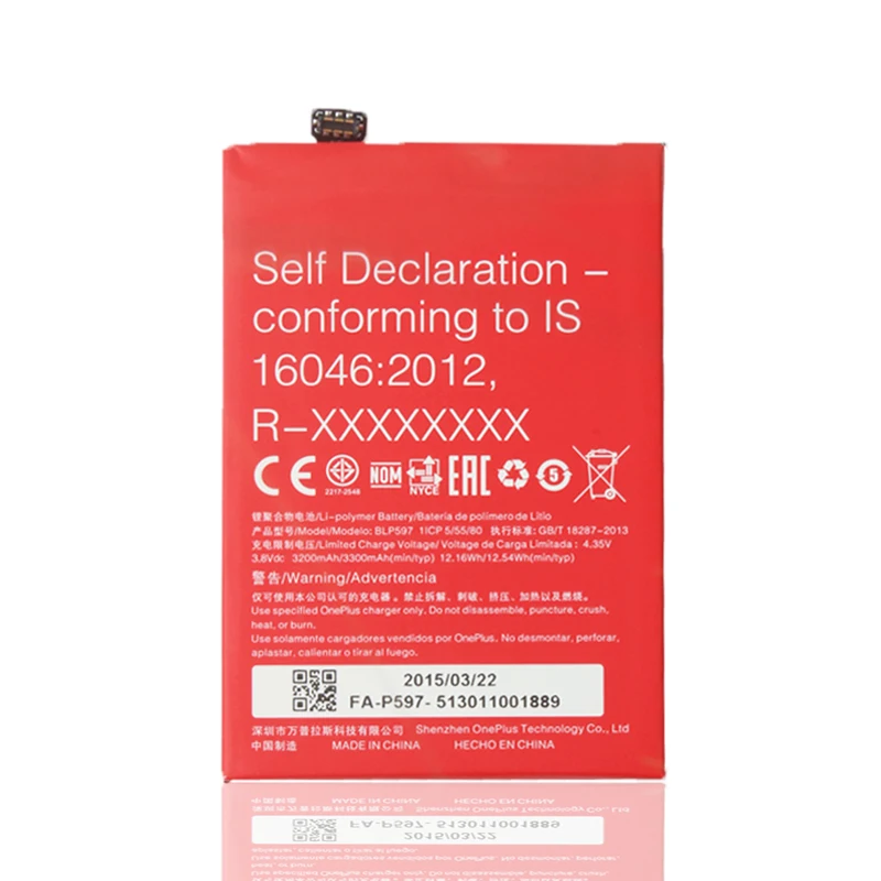 

100% Original Backup For Oneplus Two BLP597 Battery For Oneplus Two BLP597 Smart Mobile Phone+ Tracking No