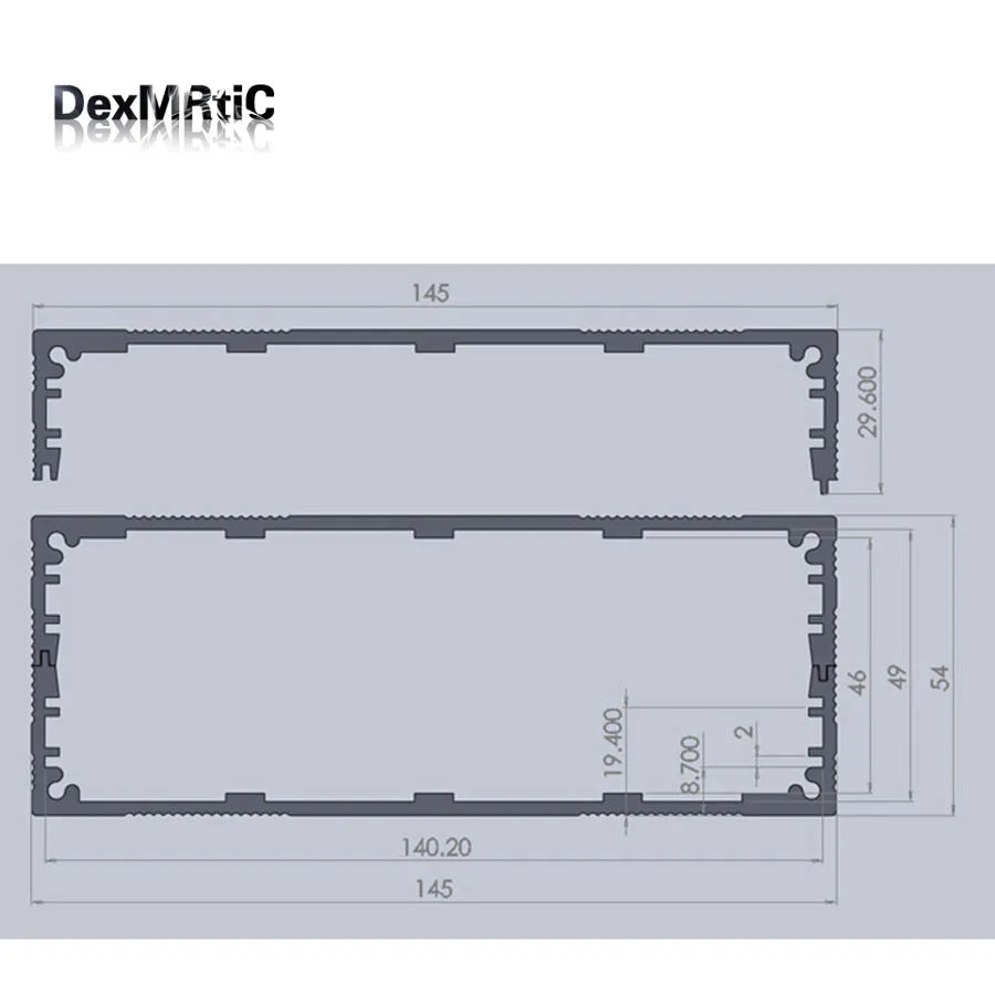 Алюминиевый корпус электрическая коробка PCB shell 145 (5 7 &quot) X54 (2 12&quot) X200 (7 87 мм DIY