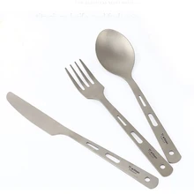 Tiartisan 3 шт. Титановая посуда с ножом вилка ложка Spork набор столовых приборов посуда инструменты для кухни дома Ta8106
