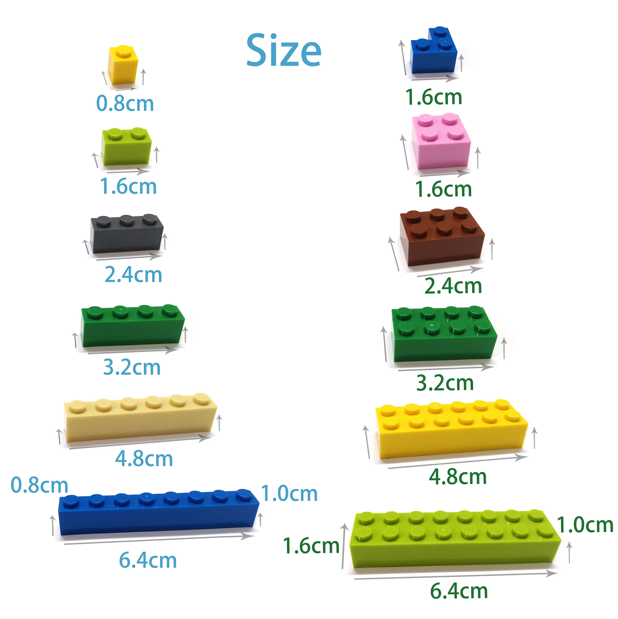 Blocos de Construção Lisos para Crianças, DIY Figure Bricks, Brinquedos Educativos, Tamanho Criativo, Compatível com Marcas, 1x1, 24 Cores, 100 Unidades