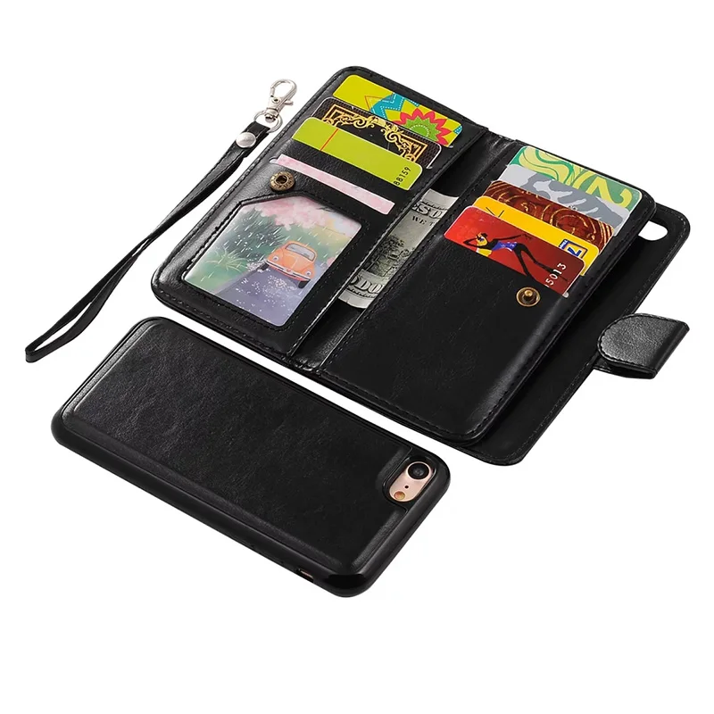For iPhone 7 7 Plus 6 6S Plus Hybrid PU Leather Wallet Flip Bag Back Cover