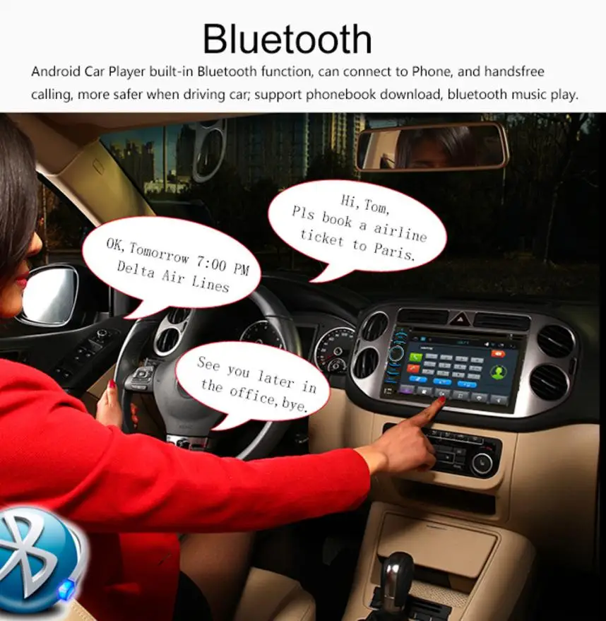 Flash Deal 6.5 " HD Android Wifi GPS Nav Car In Dash USB/SD/AUX/MP3/CD DVD Player Double DIN FM Radio Bluetooth MIC built in cell phones 2