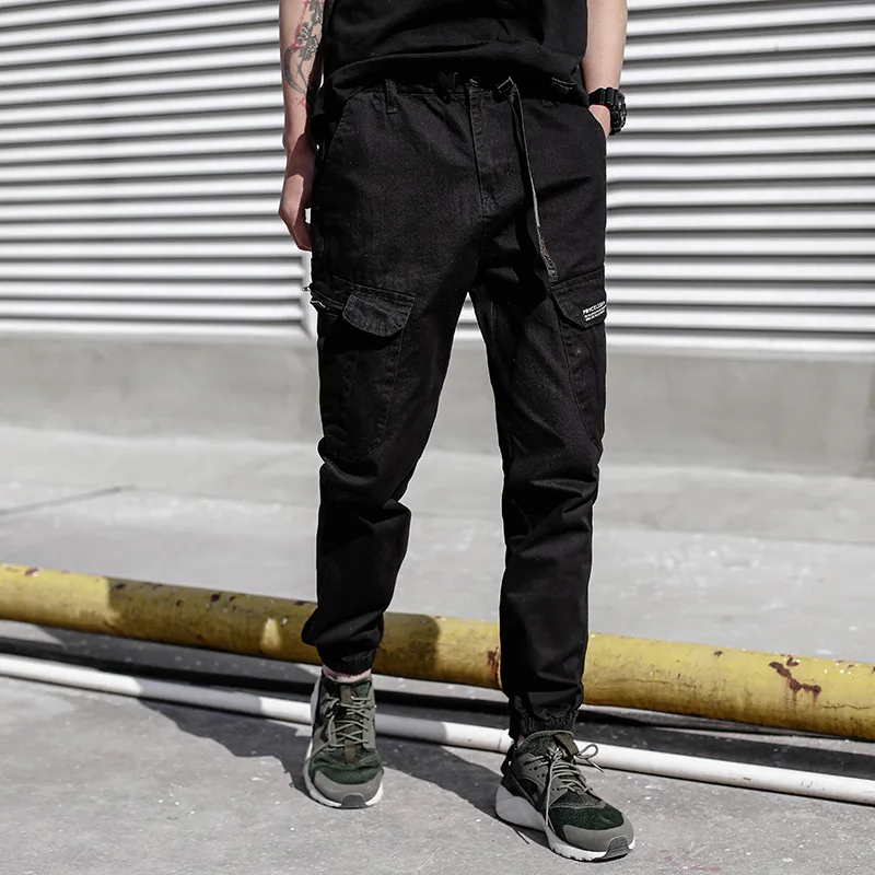 Осенние модные мужские джоггеры, камуфляжные армейские штаны, мужские черные цвета в стиле панк, хип-хоп джинсы, брюки с карманами homme