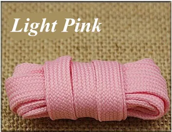 16 цветов) плоские шнурки полиэстер веревки шнурки 1 см обуви кружево с пластик советы для продажи - Цвет: Light Pink