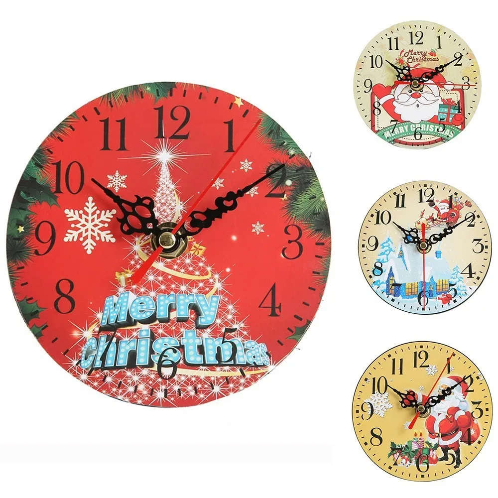 

Christmas Decor Table Clock Europe Vintage Wall Clock Living Room Silent Clock Mechanism New Year Gifts Christmas Home Decor