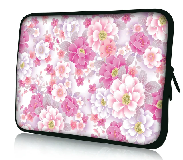 Pink Flower Soft 14 inch 14.1" Laptop Bag Case Sleeve Cover For HP Dell