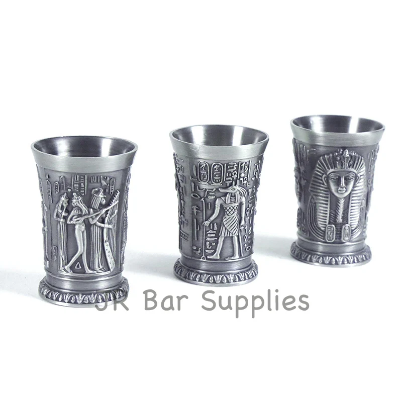 Free Shipping 3PCS Zinc Alloy Creative Ancient Egypt Shot Glass Bar