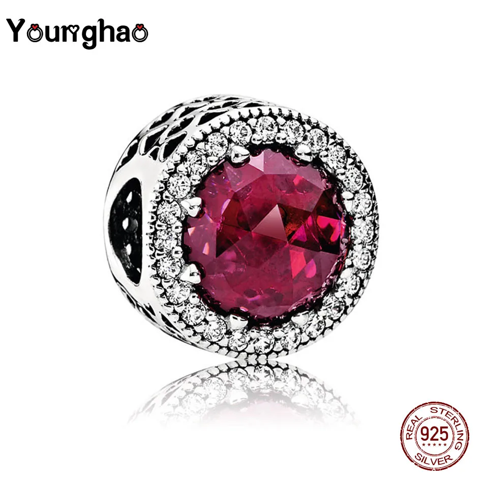 Younghao Jewelry 925 пробы серебро циркон хрустальные Подвески Ювелирных изделий Fit оригинальный браслет подвес Пандора DIY подарок Berloque