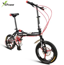New Brand carbon steel frame 14/16″ one piece wheel 6 speed folding bike outdoor MBX bicicletas Children Lady’s bicycle