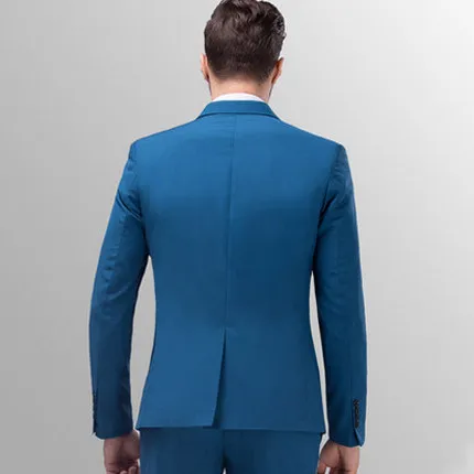 (Jacket+vest+pants )3pcs Slim Fit Suit Men Notch Lapel 2017 Latest Coat Pant Designs Wedding Groom Leisure Tuxedo Business Suit