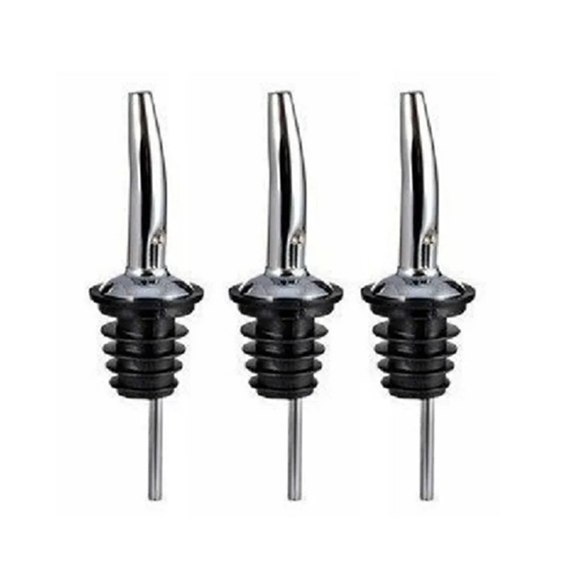 3 Pcs Wine Stainless Steel Spouts and Rubber Stoppers Liquor Spirit