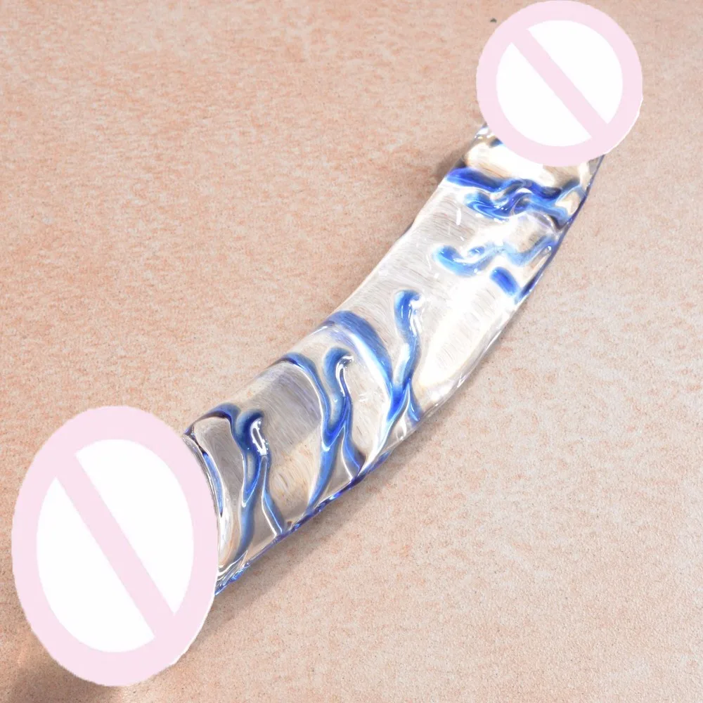 Sex Products Rock Hard Large Huge Glass Dildo Big Crystal Dildo Giant Dildo Double Dildo Crystal Female Masturbator