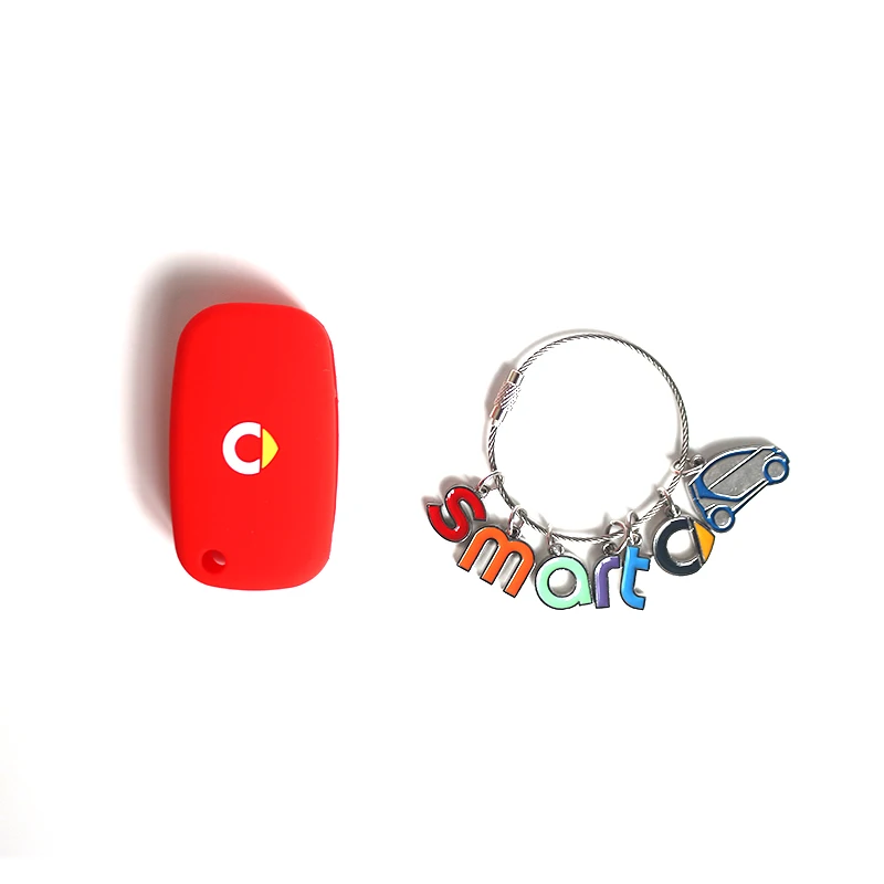 

Car Key Bag Silicone protection Case For New Smart 453 Fortwo Forfour Keychain Button Key Remote Cover Styling Accessories