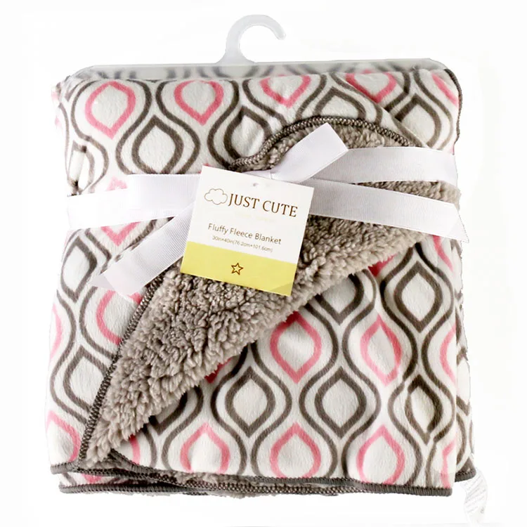 Просто милые новые детские одеяла, уплотненные двухслойные коралловые флисовые пеленки для младенцев, конверт для новорожденных, постельные принадлежности, одеяло - Цвет: 060