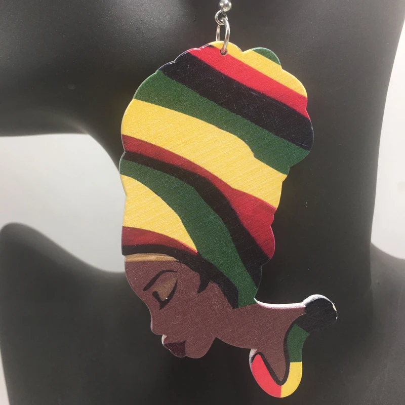 Женские деревянные серьги Rasta в африканском стиле|wooden earrings|african wooden earringswooden african