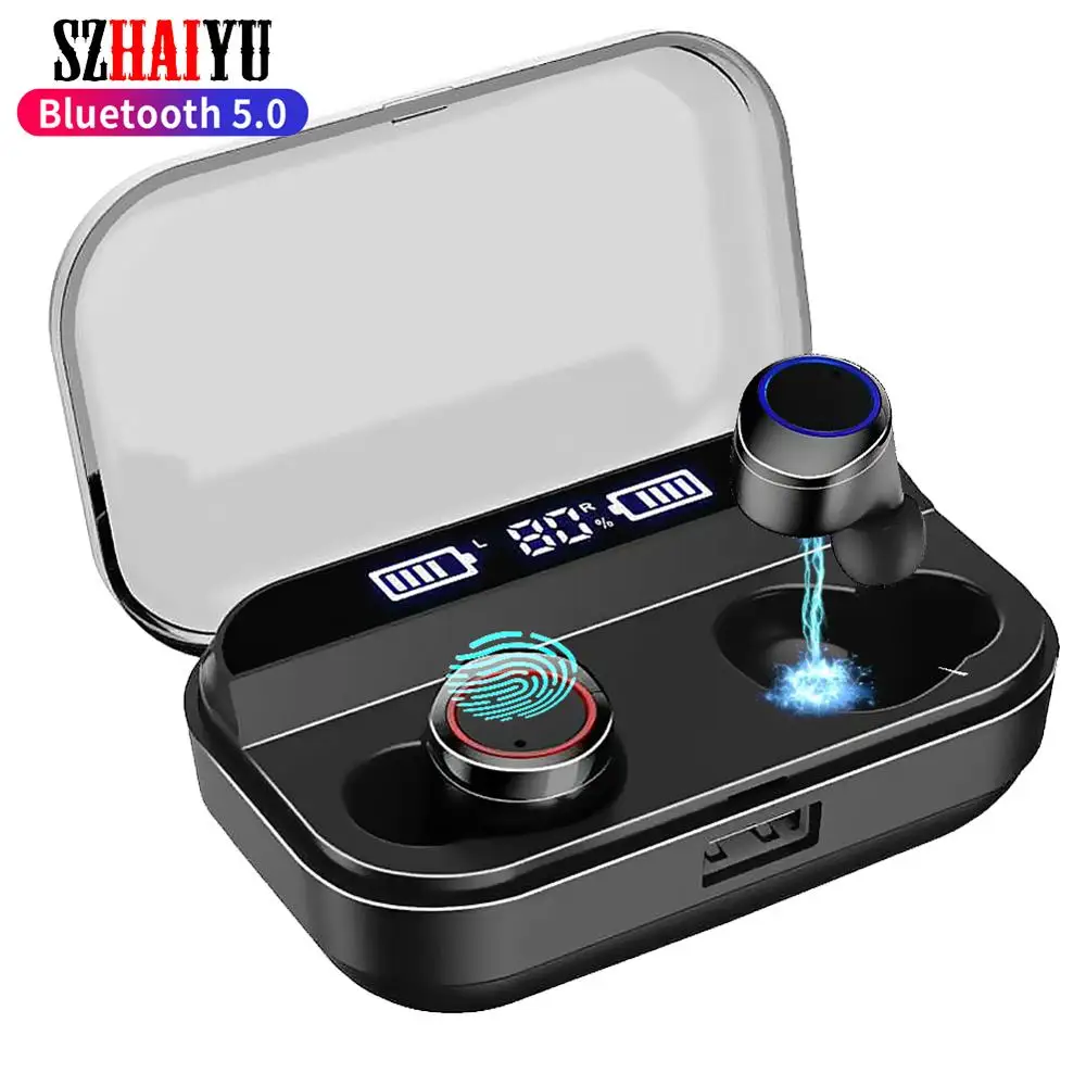 

Wireless Earbuds TWS Bluetooth 5.0 Earphone Smart Noise Cancelling 3D Stereo HIFI Sound Headset 2600mAh Waterproof PK i10 i12