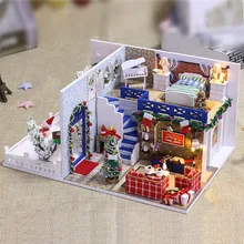 Кукольный дом Миниатюрный Кукольный домик с набором мебели деревянный дом Miniaturas игрушки для детей Рождественский подарок на день рождения K026