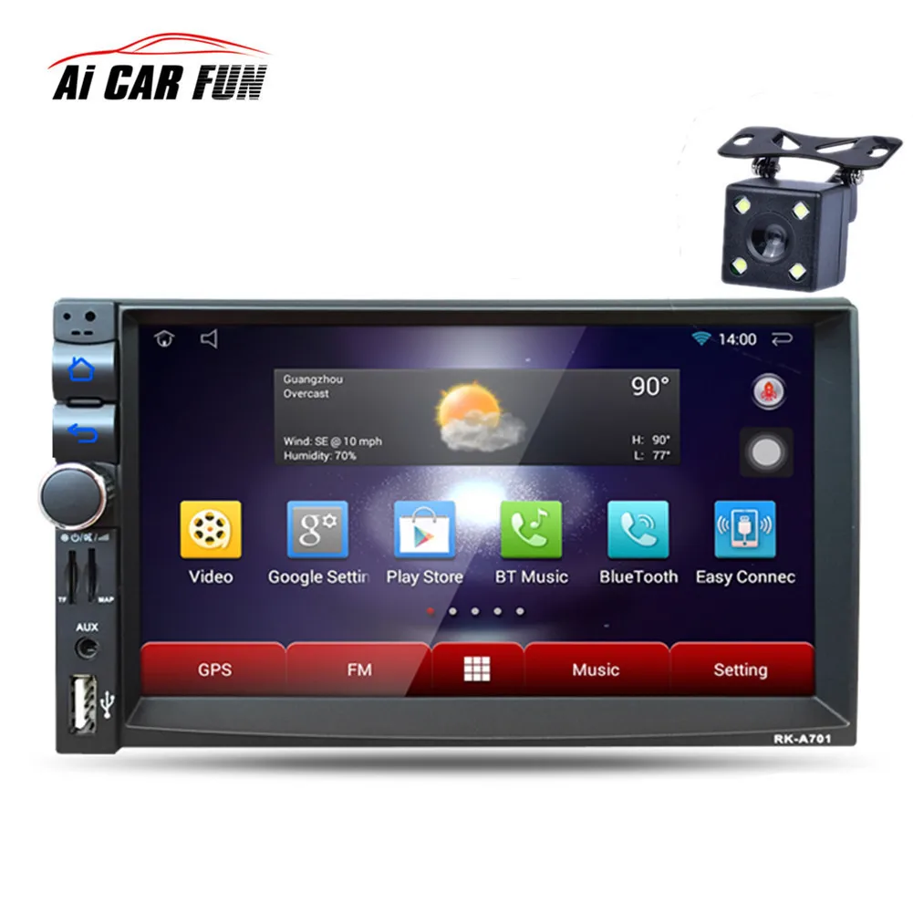 7'' Car MP5 player Bluetooth GPS Navigation Android 5.1 Quad core A2DP
