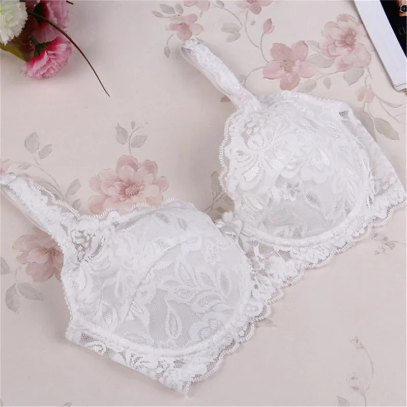 SVOKOR Women Bras Fashion Casual Sexy V-neck Solid Color Chest Pad Lace Sling Nylon Breathable Elasticity Comfortable Women Bras plunge bra