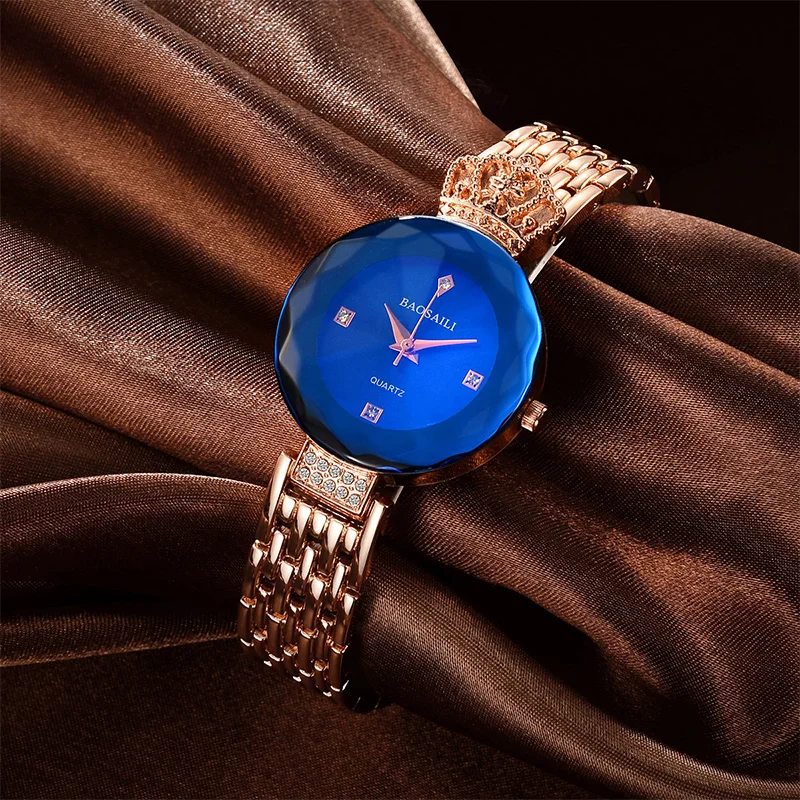 BAOSAILI роскошные женские часы с короной, часы с браслетом из розового золота, Женские кварцевые наручные часы для девушек, женские подарки 45