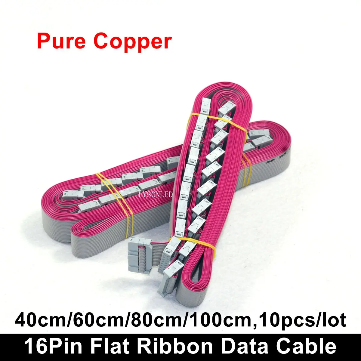 

10 pcs/lot 60cm 100cm Length LED Display Screen 16Pin Flat Ribbon Data Cables , Pure Copper Signal Cables Connect Card to Module