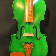Красивый зеленый лучший ремесло 4 струны 4/4 электрическая скрипка+ акустическая скрипка#8375