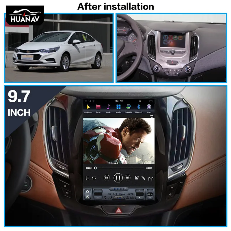 Clearance HUANVA Android 8.0 Car DVD Player GPS navigation For Chevrolet Cruze 2017 2018 multimedia player tape recorder 8-Core navi Audio 2