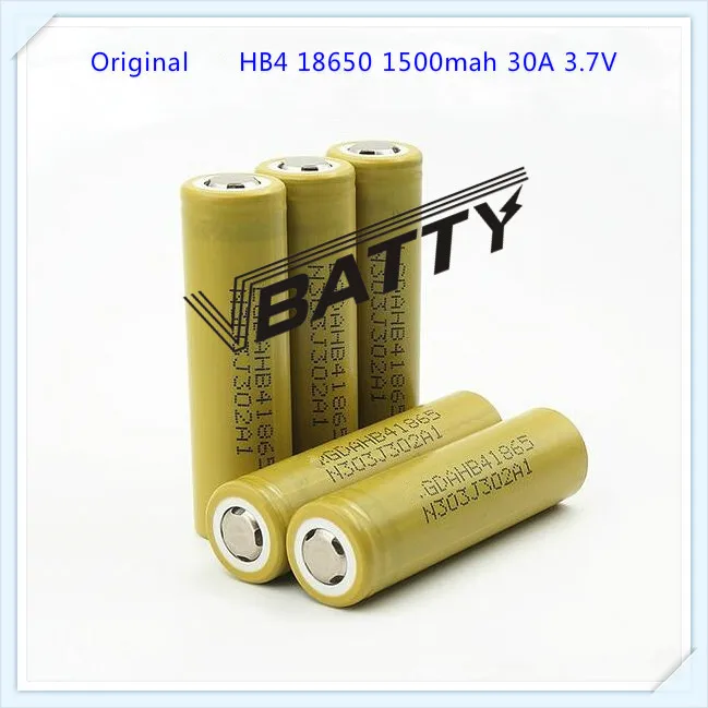 Подлинный для LG HB4 18650 1500mah 30A Li-Ion high drain 3,7 v 1500mah HB4 18650 аккумулятор с плоским верхом(1 шт./лот