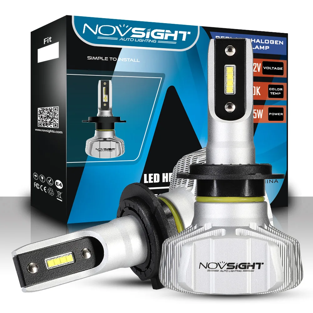 

NOVSIGHT Super Bright Car Headlights H7 LED H4 H1 H3 H11 9005 HB3 9006 HB4 Led Auto CSP 6500K 50W 10000LM Automobiles Headlamp