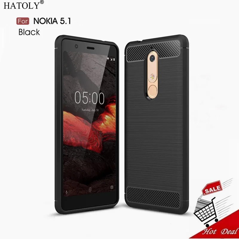 Чехол для Nokia 5 1 чехол резиновый и мягкий из ТПУ углеродного волокна 2018 TA-1061 HATOLY |