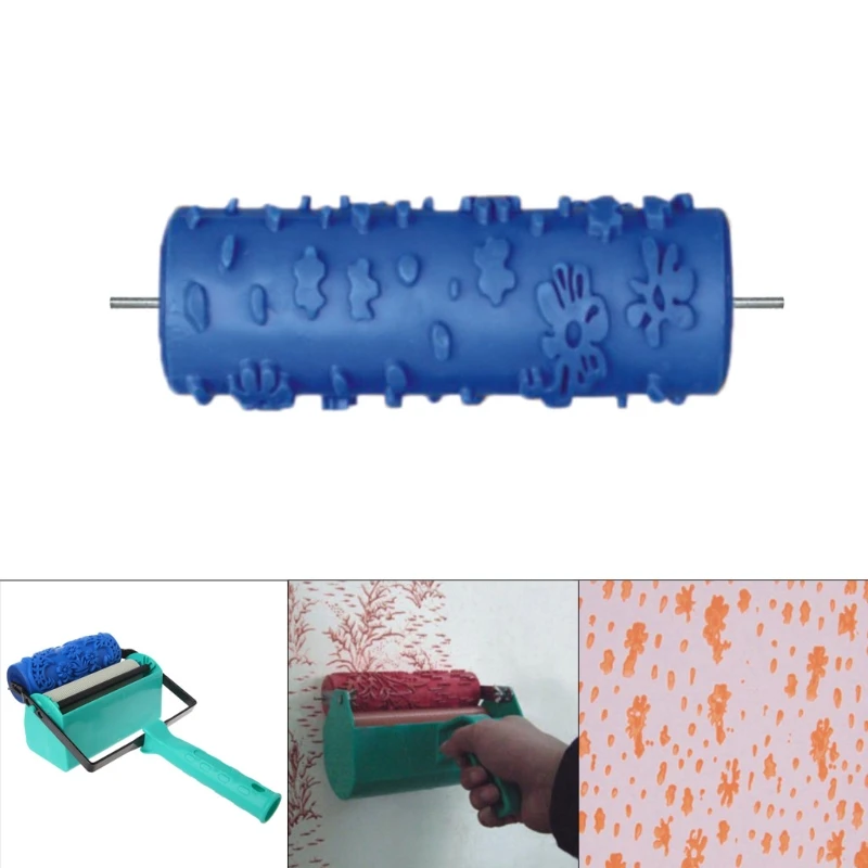 

5" Embossed Paint Roller Sleeve Wall Texture Stencil Brush Pattern Decor free ship