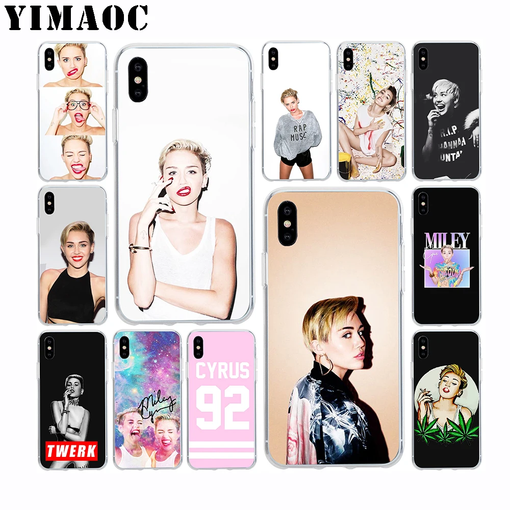 

YIMAOC Miley Cyrus Girl Soft Silicone Case for Apple Iphone 11 Pro Xr Xs Max X 10 8 Plus 7 6S 6 Plus SE 5S 5 7Plus 8Plus