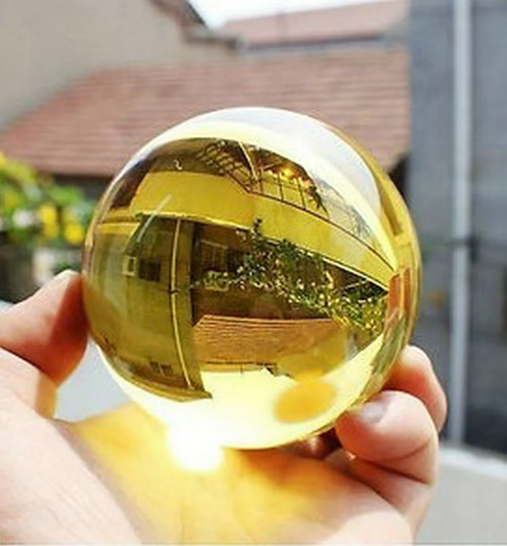 

Asian Rare Natural Quartz Yellow Magic Crystal Healing Ball Sphere 40mm + Stand