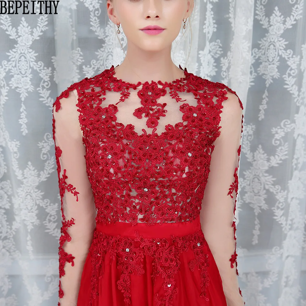 BEPEITHY vestido de festa Vestidos Longo длинное красное вечернее платье Формальные платья Бисероплетение на заказ платье для выпускного вечера новое поступление