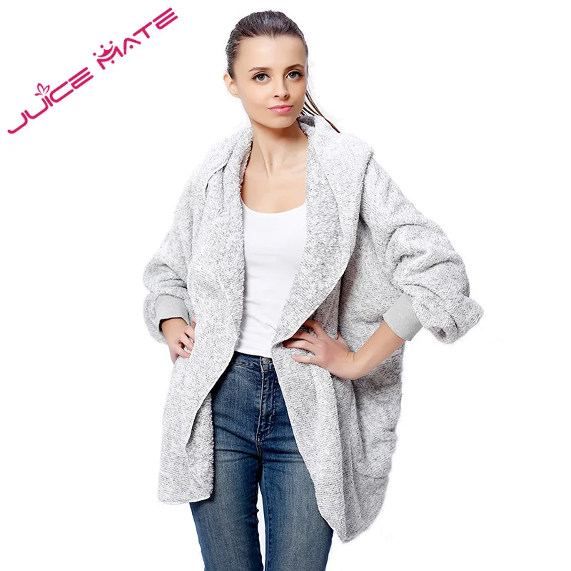 2018 Fashion Oversized Fleece Warm Cardigan Women Two Tone