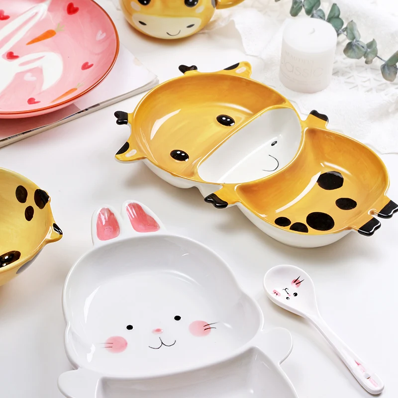 Lovely Children's Plate Set Of Children's Dishes Rabbite Baby Plate Ceramic Dineerware Set For Kid Bowl Plate Children's Cutlery Lovely Children's Plate Set Of Children's Dishes Rabbite Baby Plate Ceramic Dineerware Set For Kid Bowl Plate Children's Cutlery
