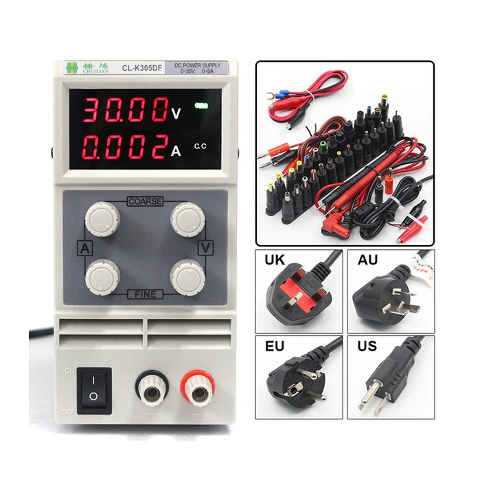 Chuilian CL305DF 4 цифры светодиодный источник питания постоянного тока 0-30 V/0-5A 110 V-230 V 0,1 V/0.001A Цифровой Регулируемый адаптер постоянного тока