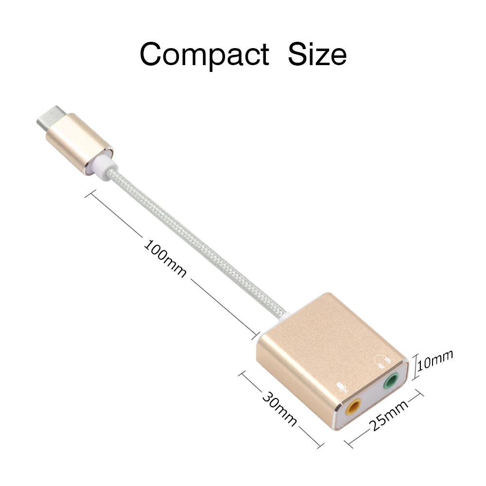 Звуковая карта GOOJODOQ 7 1 внешняя звуковая Usb Type C для Macbook Pro Air USB 3 5 мм аудиоразъем