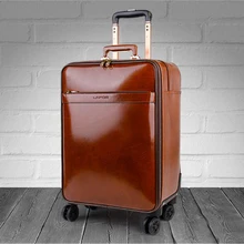 CARRYLOVE 1" 20" дюймов натуральная кожа чемодан Ретро Спиннер чемодан бизнес тележка koffer для посадки