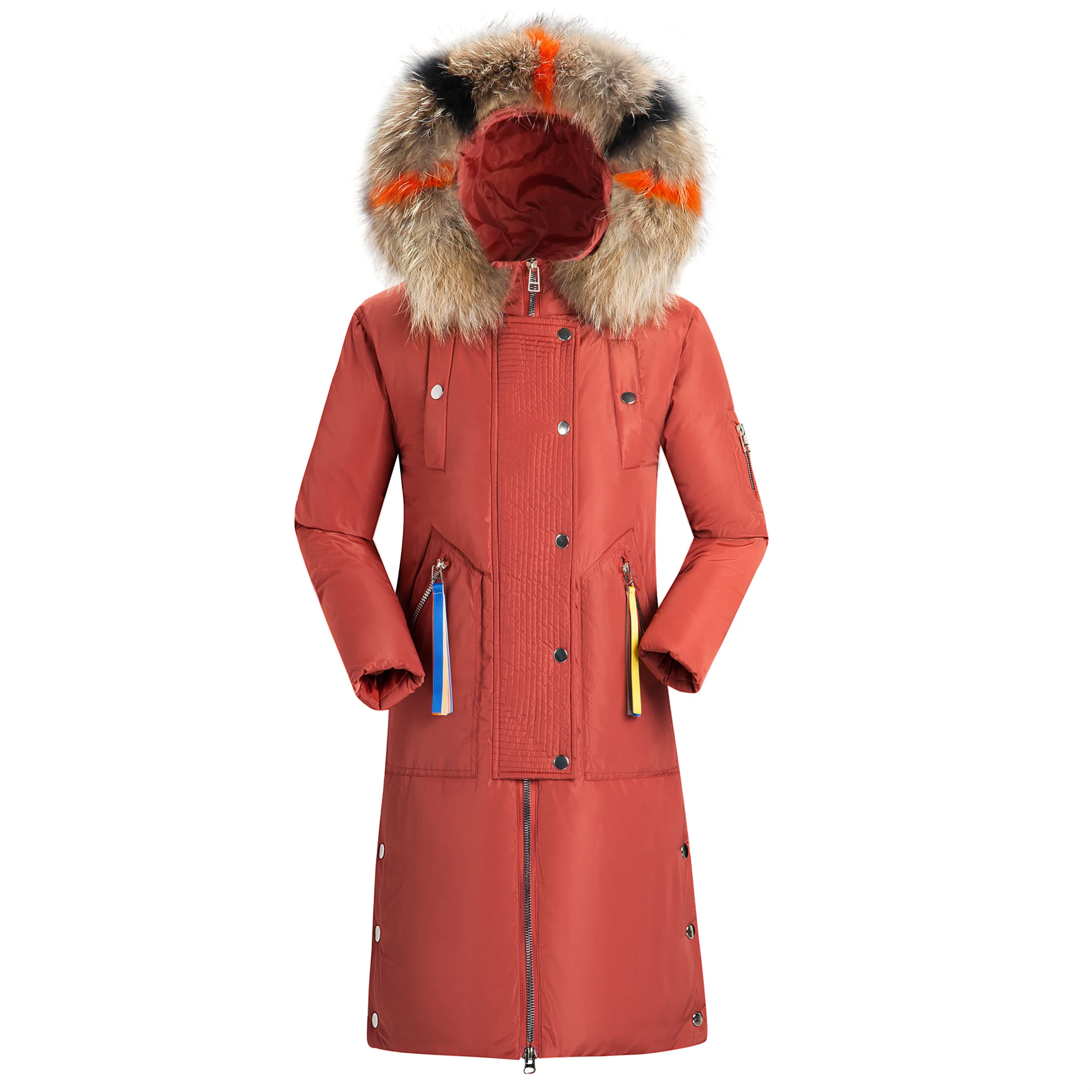 2018 Новинка зимы Для женщин теплая верхняя одежда с капюшоном с меховым воротником куртка на молнии модные хлопковые пальто леди длинный