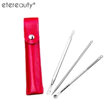 ETEREAUTY 3 шт. угревая игла экстракторы из нержавеющей стали Comedones чёрные точки пятно Удалить Инструмент Уход за кожей лица Инструменты