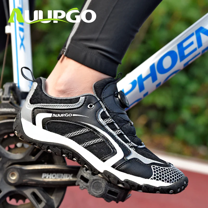 

AUUPGO Men women Non-lock road bike cycling shoes MTB mountain bike shoes Ultralight breathable non-slip Outdoor sports shoes